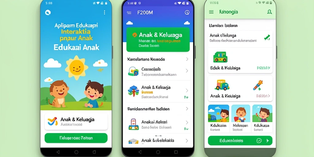 Antarmuka F200M yang menarik dan edukatif untuk anak.