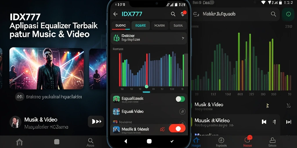 Antarmuka pengguna IDX777 yang menarik dan intuitif untuk pengaturan Equalizer.