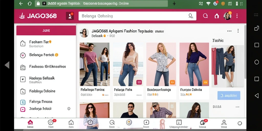 Tampilan utama aplikasi JAGO368 dengan berbagai pilihan fashion menarik.