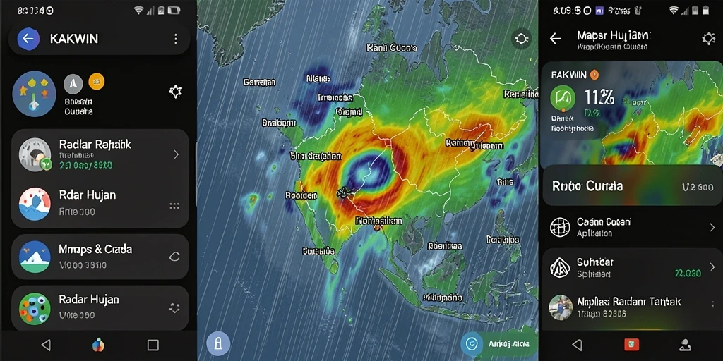Tampilan aplikasi KAKWIN yang menunjukkan radar hujan secara real-time.