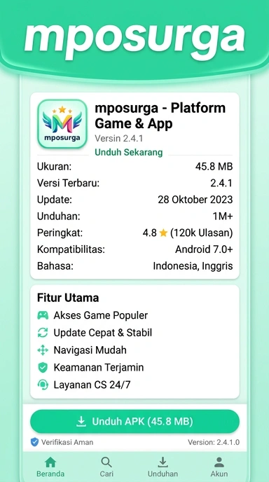 Tampilan halaman APK mposurga